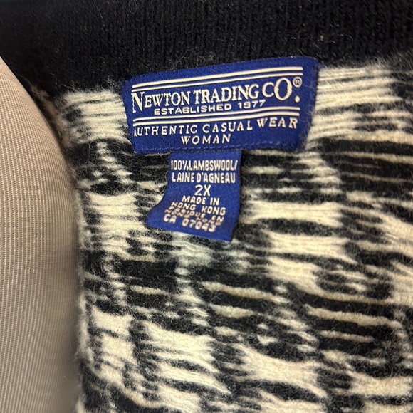 Vintage Newton Trading Company houndstooth Zip-Up sweater 2X - Picture 5 of 5